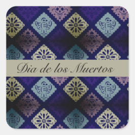 Mexican Dia de los Muertos anpassbar Quadratischer Aufkleber