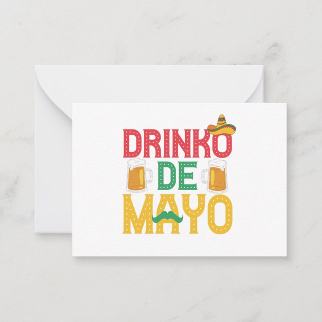 Mexican Drinko de Mayo Funny Cinco de Mayo Gift Mitteilungskarte (Vorderseite)