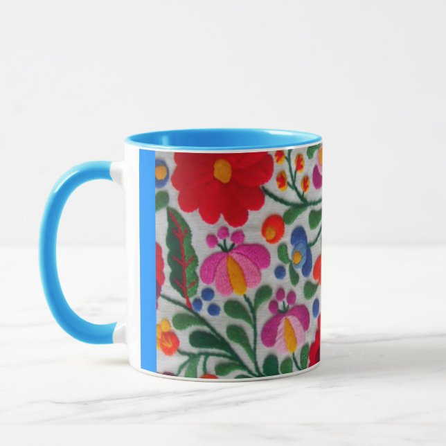 Mexican Embroidery Coffee Tasse Tee Cup (Links)
