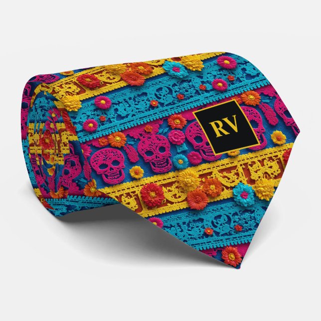 Mexican Festival Papel Picado Banner  Krawatte (Gerollt)