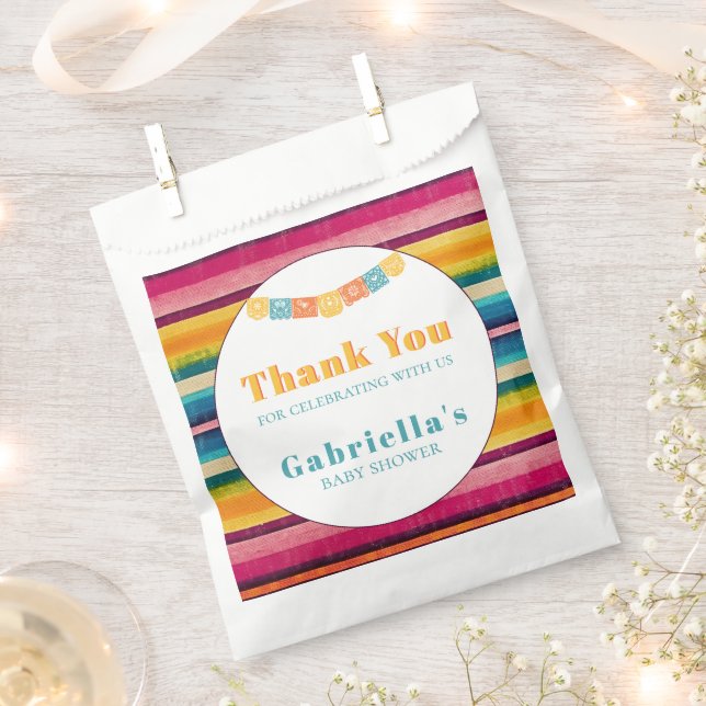 Mexican Fiesta Baby Dusche Vielen Dank Geschenktütchen (Ausgeschnitten)