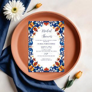 Mexican Fiesta Blue Talavera Brautparty Einladung