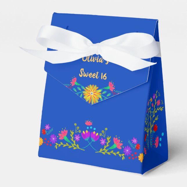Mexican Fiesta Blume Royal Blue Personalisiert Geschenkschachtel (Vorderseite)