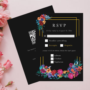 Mexican Fiesta Blume Wedding Black UAWG Begleitkarte