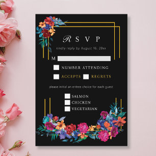 Mexican Fiesta Blume Wedding Black UAWG Begleitkarte