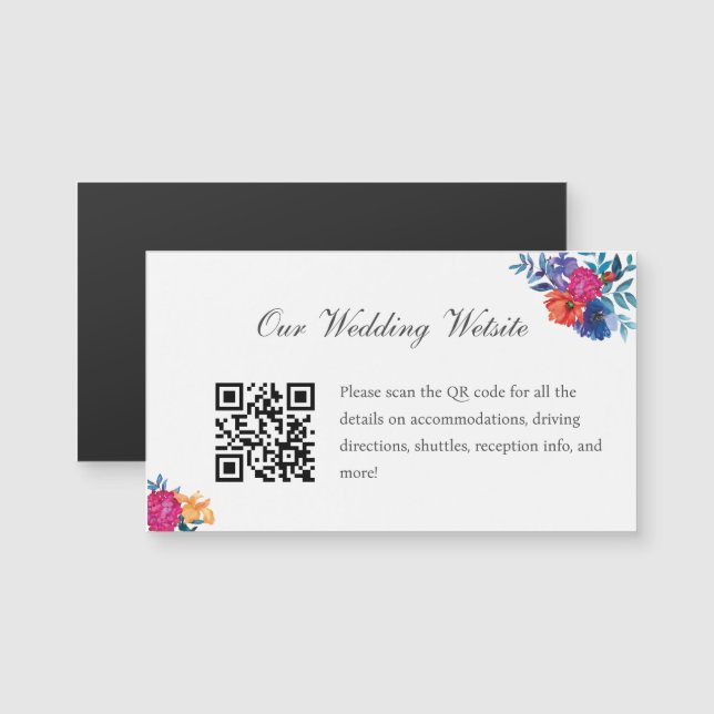 Mexican Fiesta Blume Wedding Details Magnet Card (Vorne/Hinten)
