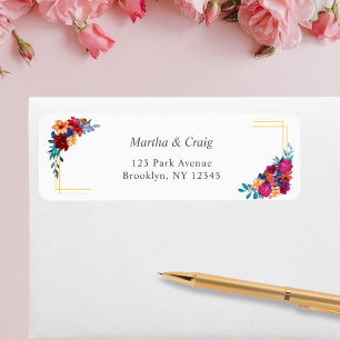 Mexican Fiesta Blume Wedding-Rücksendesiegel