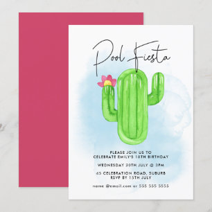Mexican Fiesta Cactus Pool Party jedes Lebensalter Einladung
