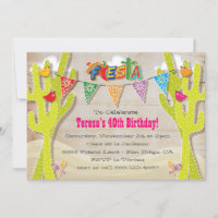 Mexican Fiesta Cactus rustic papel picado lädt ein