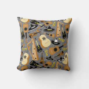 Mexican Fiesta Cartoon Music Pattern Kissen