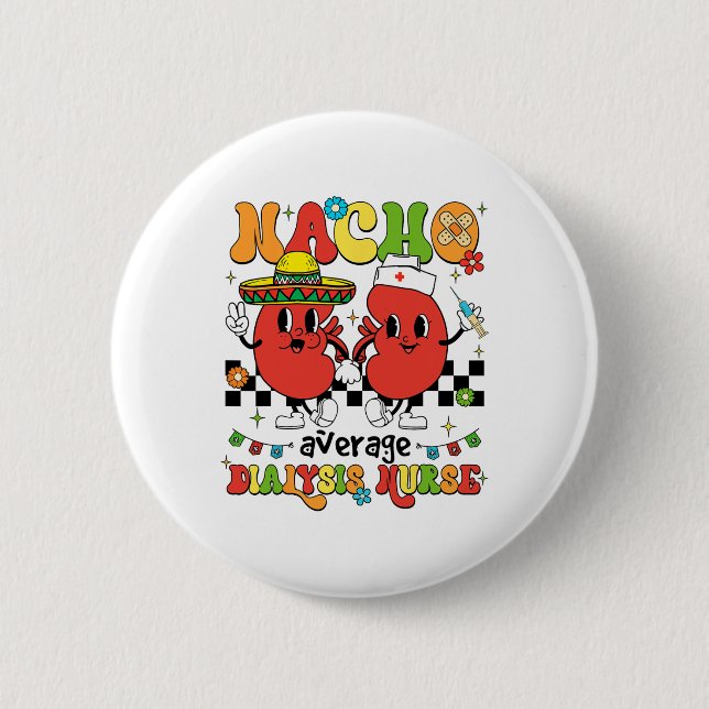 Mexican Fiesta Cinco De Mayo Rn Nacho Durchschnitt Button (Vorderseite)