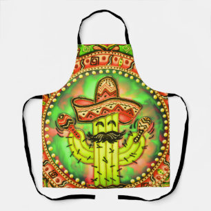 Mexican Fiesta Cinco de Mayo Sombrero Hat Green Schürze