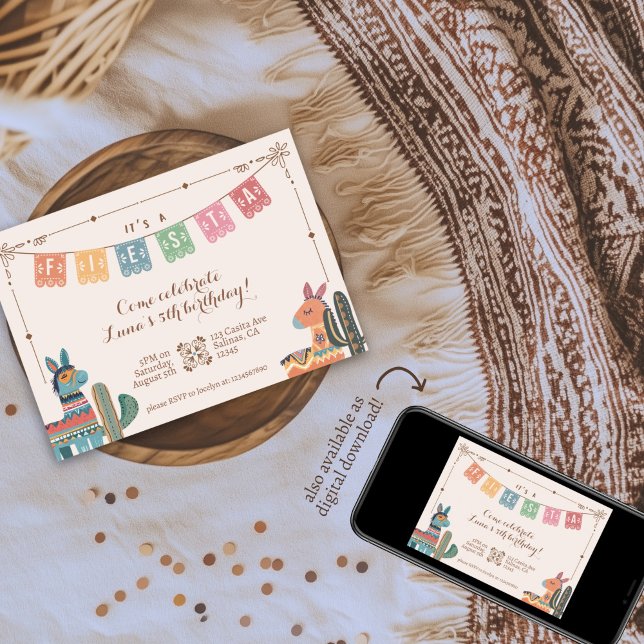 Mexican Fiesta Colorful Cactus Folk Birthday Einladung (Von Creator hochgeladen)