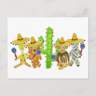 Mexican Fiesta Critters Postkarte