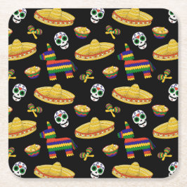 Mexican Fiesta & Día de Muertos Rechteckiger Pappuntersetzer
