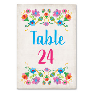 Mexican Fiesta Embroidery Tischnummern