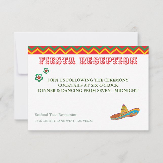 Mexican Fiesta Empfang Details RSVP Karte (Vorderseite)