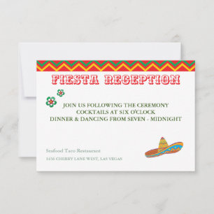 Mexican Fiesta Empfang Details RSVP Karte