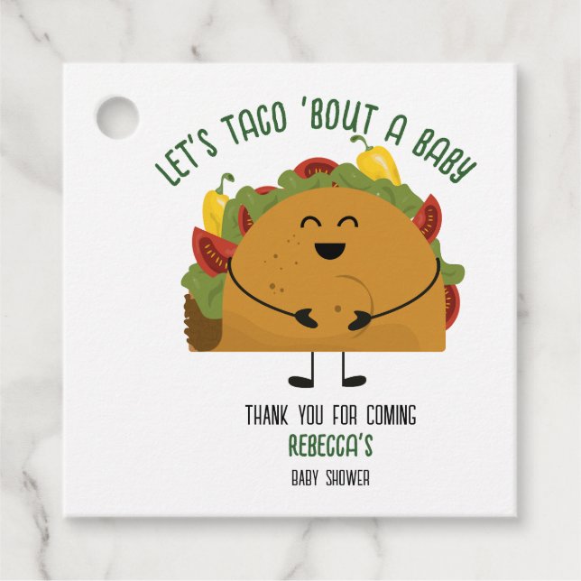Mexican fiesta let's taco "über eine Babydusche Geschenkanhänger (Vorderseite)