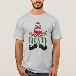 Mexican Fiesta Mustache-Sombrero Design T-Shirt