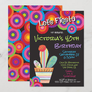 Mexican Fiesta Paper Blume Kakteen Einladungen