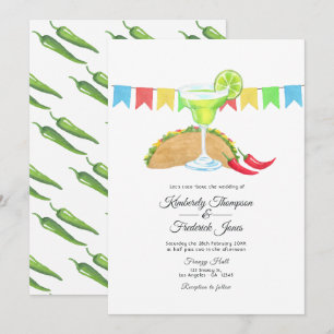 Mexican Fiesta Taco über Liebe Hochzeit Einladung