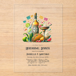 Mexican Fiesta Tequila Probe Dinner Acryleinladungen
