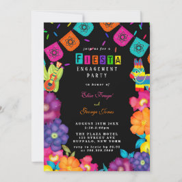 Mexican Fiesta Vivid Florals Engagement Party Einladung