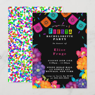 Mexican Fiesta Vivid Florals Junggeselinnen-Abschi Einladung