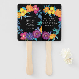 Mexican Fiesta Vivid Watercolor Florals Wedding Fächer