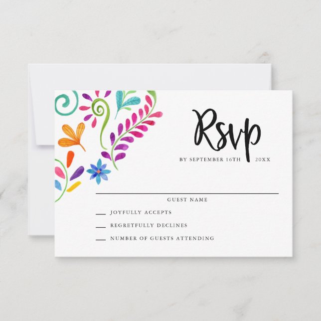 Mexican Fiesta Wedding RSVP Cards Karte (Vorderseite)