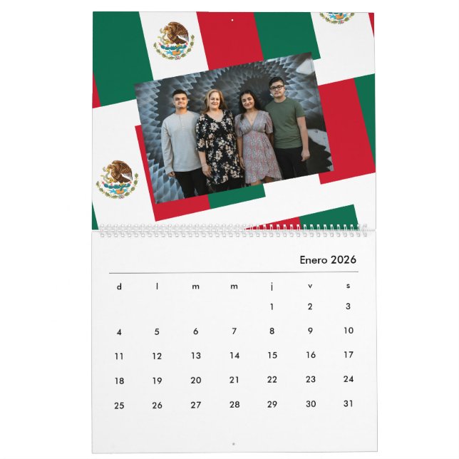 Mexican Flag Add Your Foto 2026 Kalender (Jan 2026)