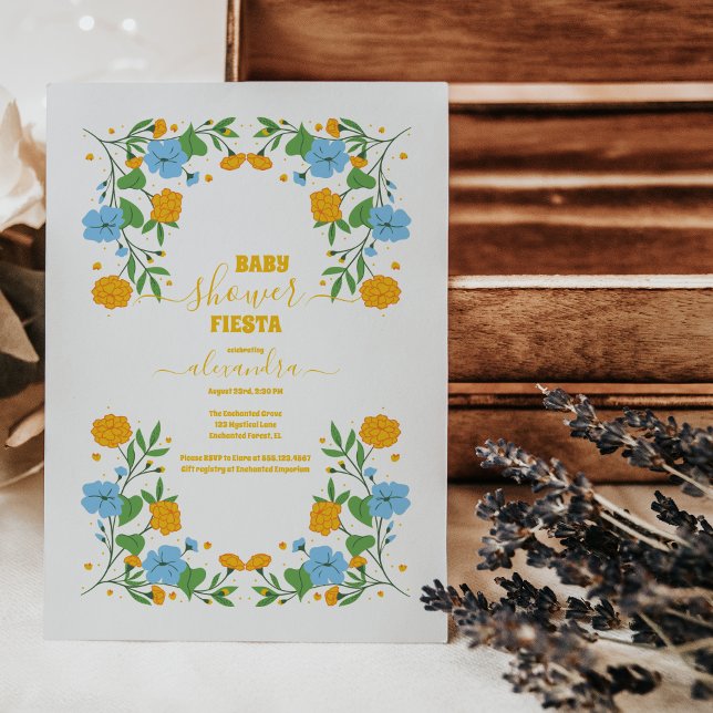 Mexican Floral Fiesta Baby Shower Einladung (Von Creator hochgeladen)