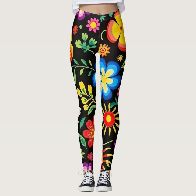 Mexican Floral Fiesta Leggings (Vorderseite)