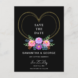 Mexican Floral Fiesta Save The Date Ankündigungspostkarte