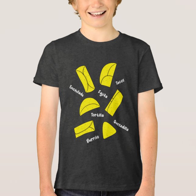 Mexican Food Burrito Fajita Enchilada Quesadilla Tri-Blend Shirt (Vorderseite)