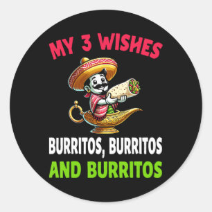 Mexican Food Burrito Funny Cinco De Mayo Runder Aufkleber