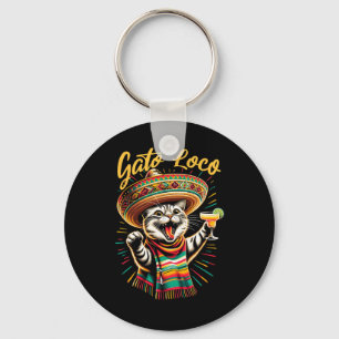 Mexican Gato Loco Sombrero Cat Cinco De Mayo Funny Schlüsselanhänger
