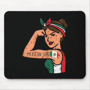 Mexican Girl Mujer Rosie Riveter Cinco De Mayo Fie Mousepad