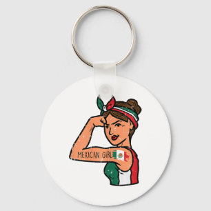 Mexican Girl Mujer Rosie Riveter Cinco De Mayo Fie Schlüsselanhänger