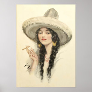 Mexican Girl - Vintage Kunst Poster