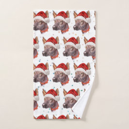 Mexican Hairless Dog Breed Christmas Stars Handtuch