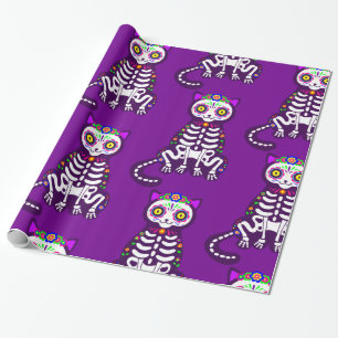 Mexican Halloween Cat Skelett Folklore Geschenkpapier