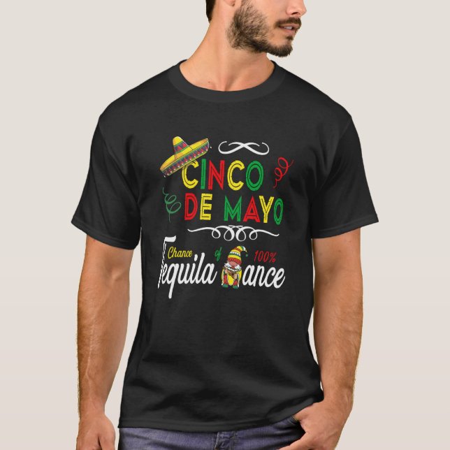 Mexican Holiday Sombrero Tequila Dance Gnome Cinco T-Shirt (Vorderseite)