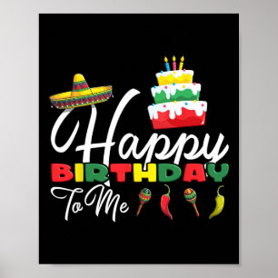 Mexican Holliday Sombrero Niedlich Cake Happy Birt Poster