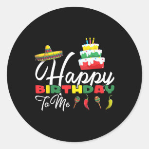 Mexican Holliday Sombrero Niedlich Cake Happy Birt Runder Aufkleber