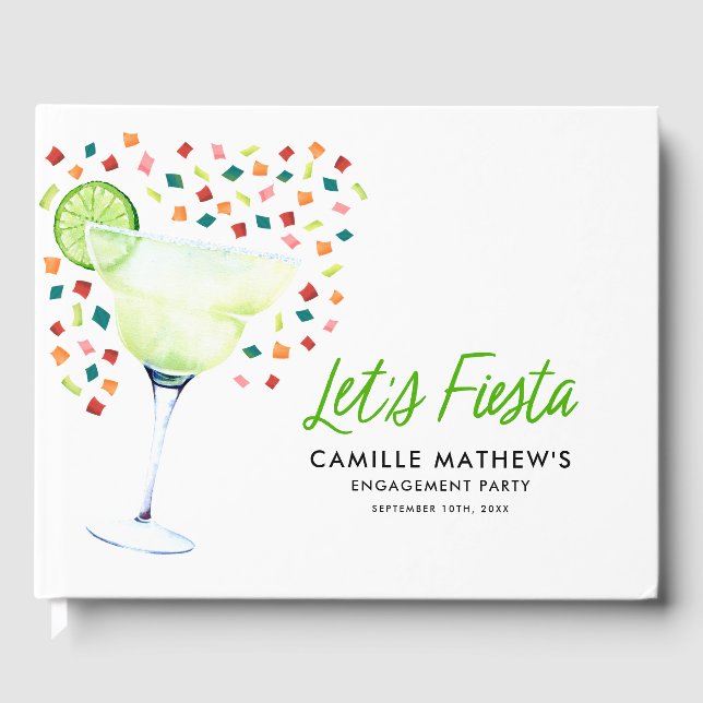 Mexican Let's Fiesta Engagement Party Gästebuch (Vorderseite)