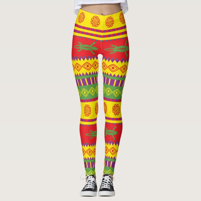 Mexican Lizard Pattern Leggings (Vorderseite)