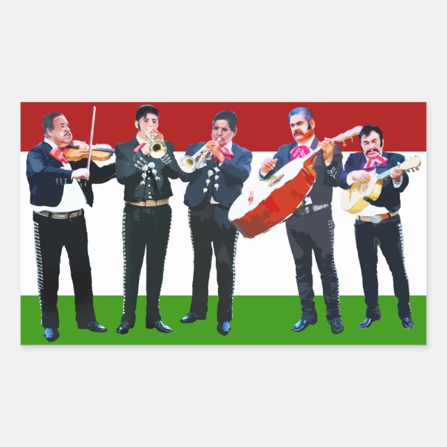 Mexican Mariachi Band Rechteckiger Aufkleber (Vorderseite)