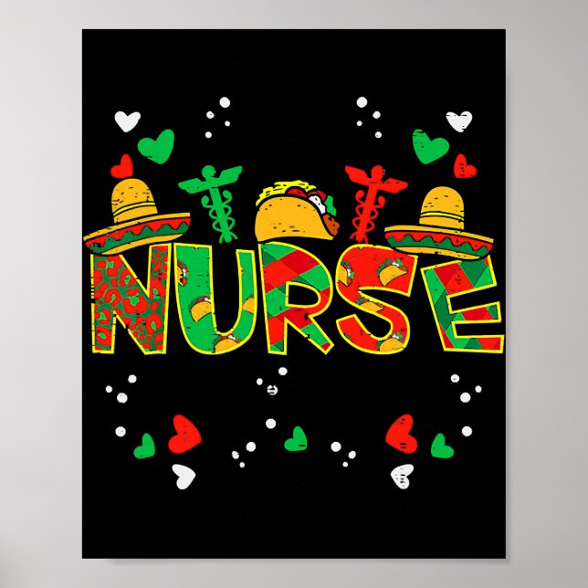 Mexican Nurse Taco Stethoscope Cinco De Mayo Poster (Vorne)